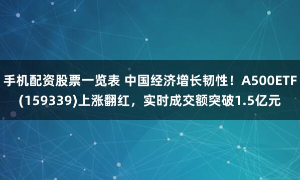 手机配资股票一览表 中国经济增长韧性！A500ETF(159339)上涨翻红，实时成交额突破1.5亿元